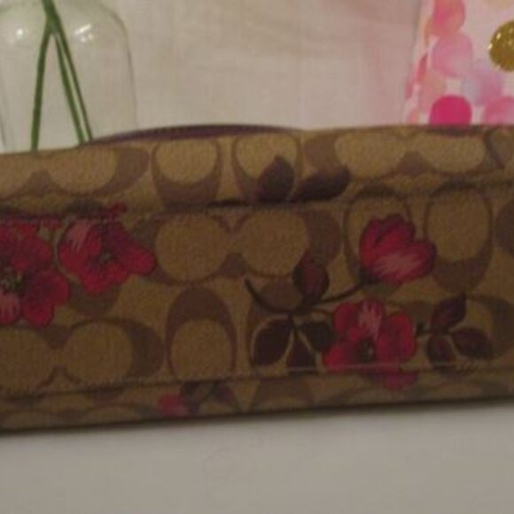 Coach Prairie Satchel & Accord. Wallet Victorian Floral Khaki Berry - Picture 5 of 12